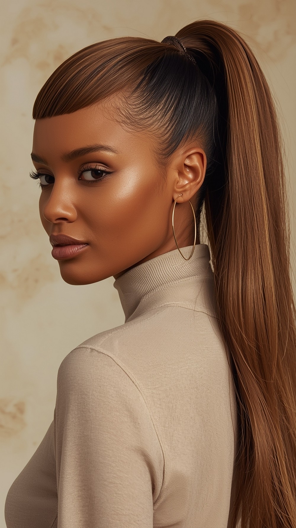 Side Part Power High Pony