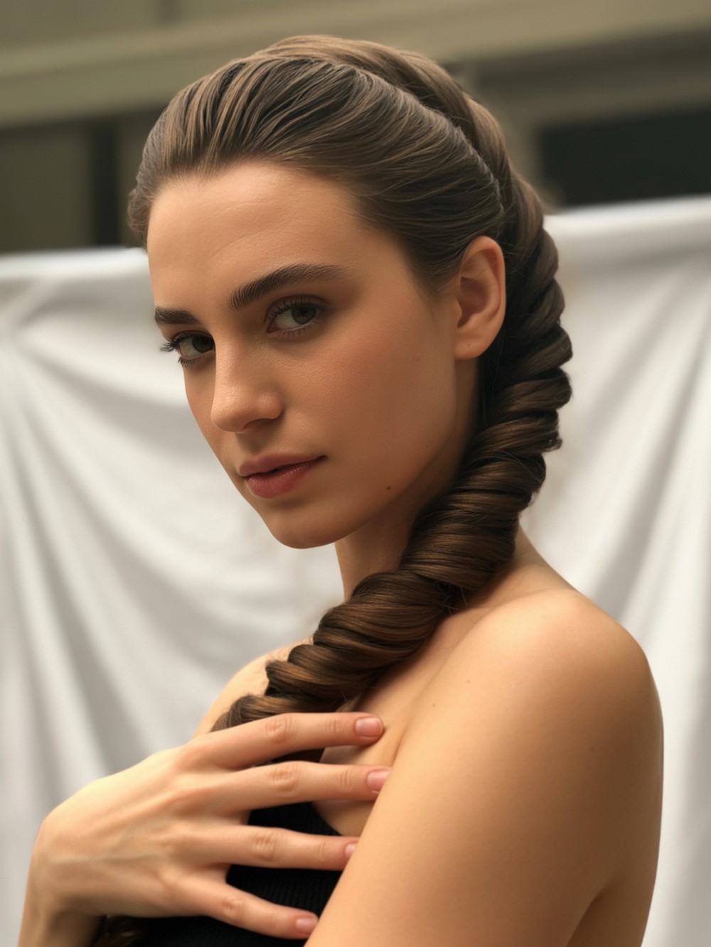 Side Swept Rope Twist Updo