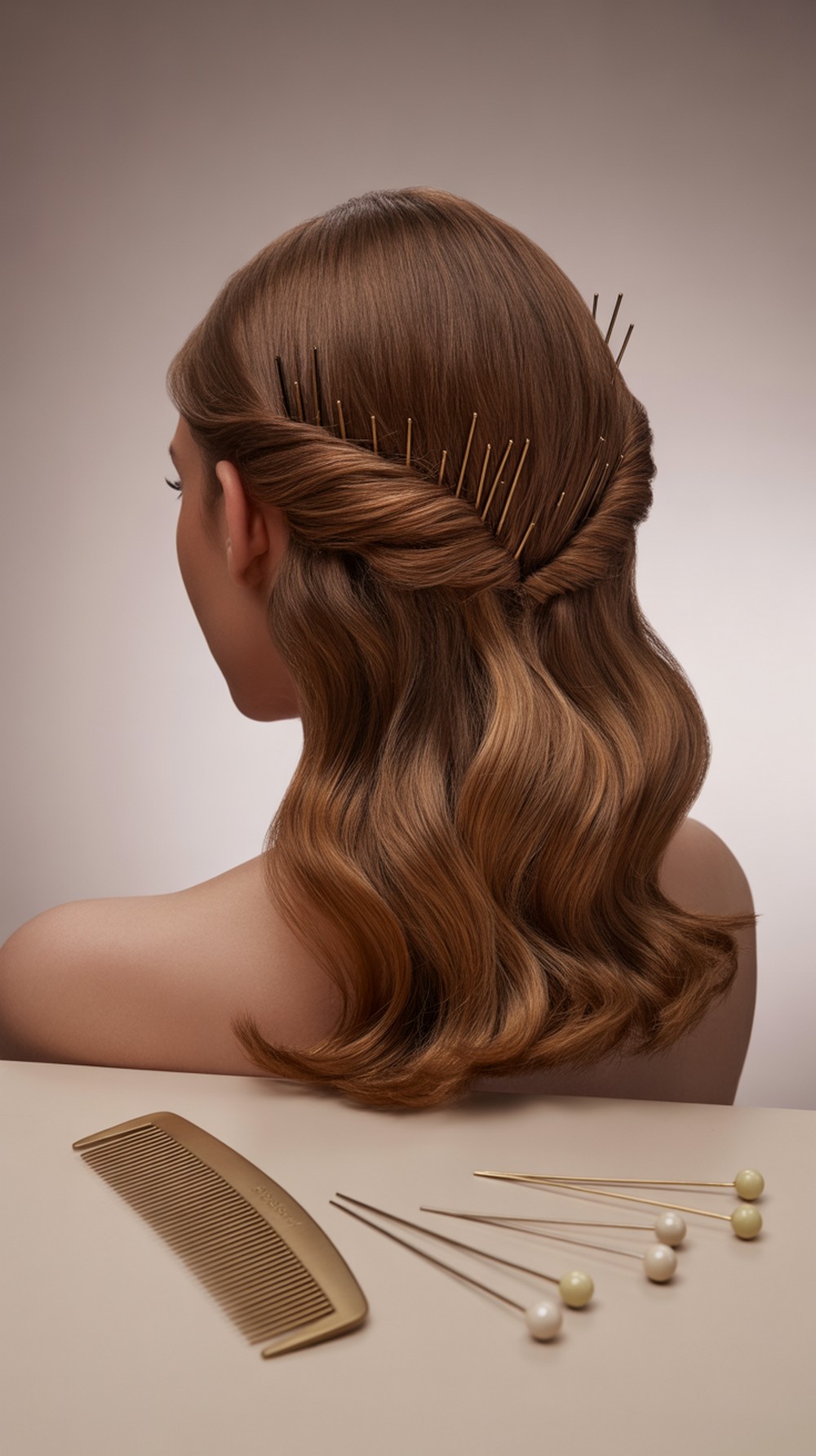 Soft Crown Lift Half Up Twisted Waves Hairstyle