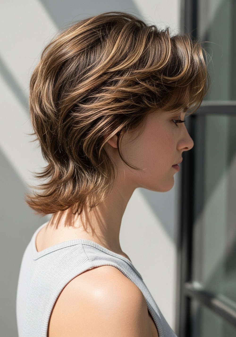 Tapered Nape + Airy Layers