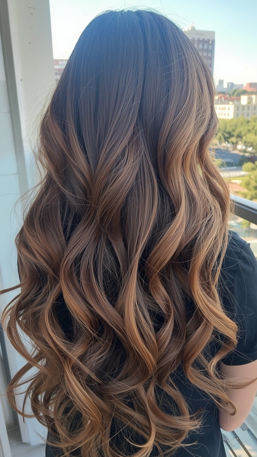 Thick Hair Tousled Beach Waves with Seamless Melt