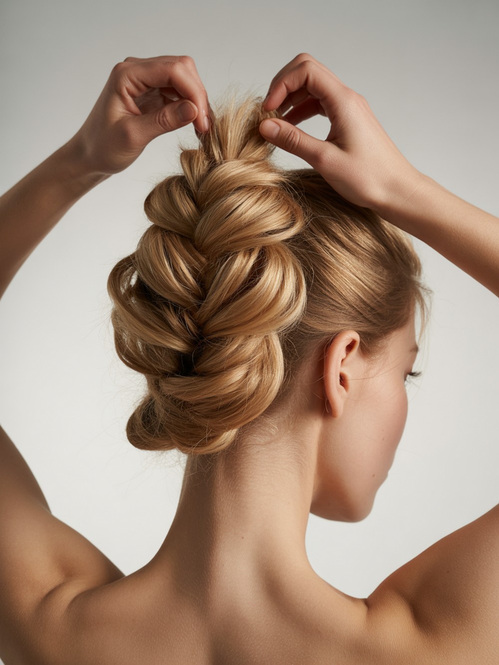 Twisted Fishtail Updo with Volume