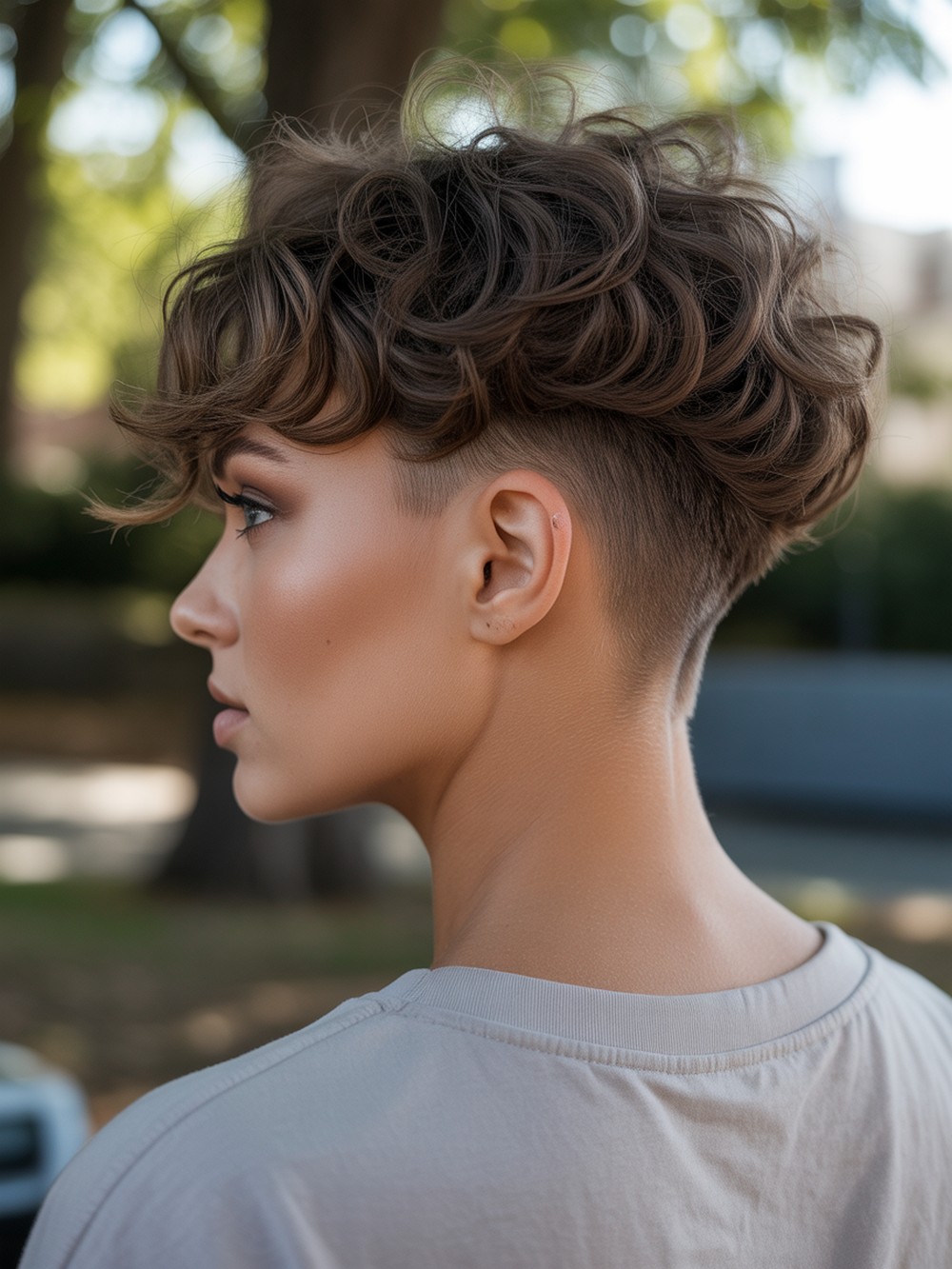 Undercut Nape Wolf for Thick Curls