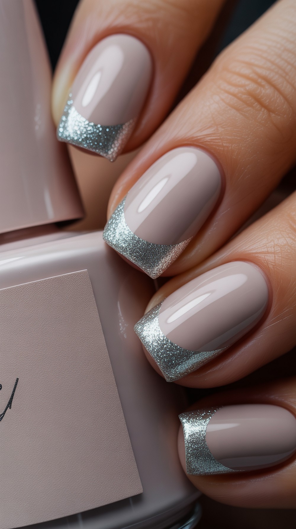 Velvet Matte with Glossy Glitter Tips