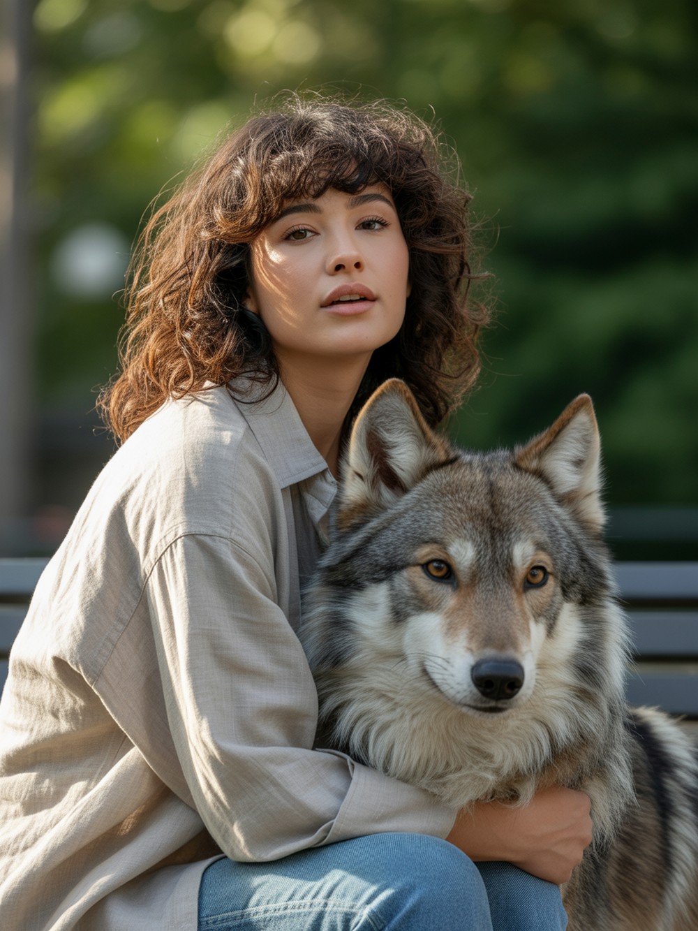 Wavy Curly Hybrid Wolf Cut