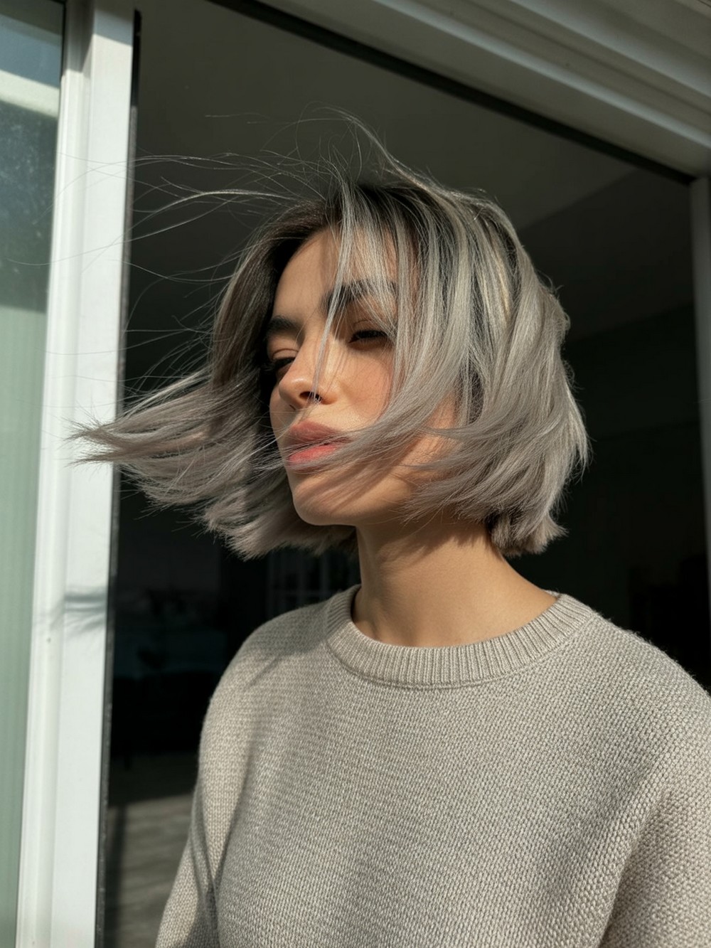 Wolf Lob with Face Framing Layers