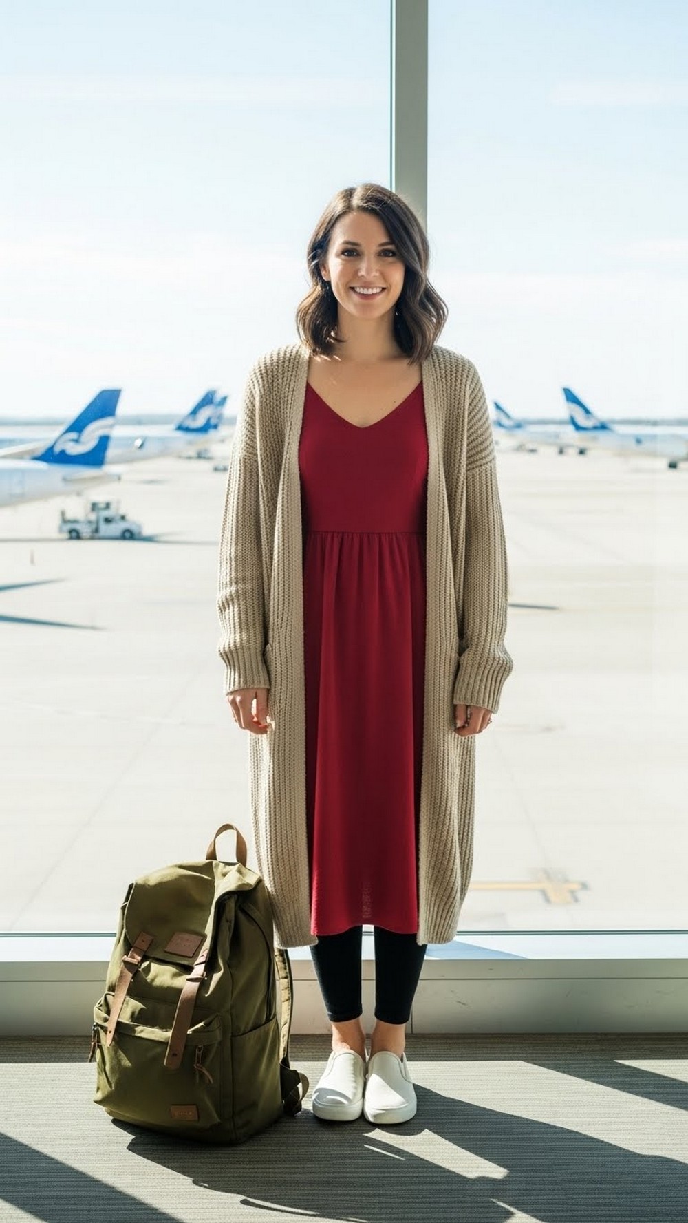 Airport Ready Sundress & Cozy Cardigan
