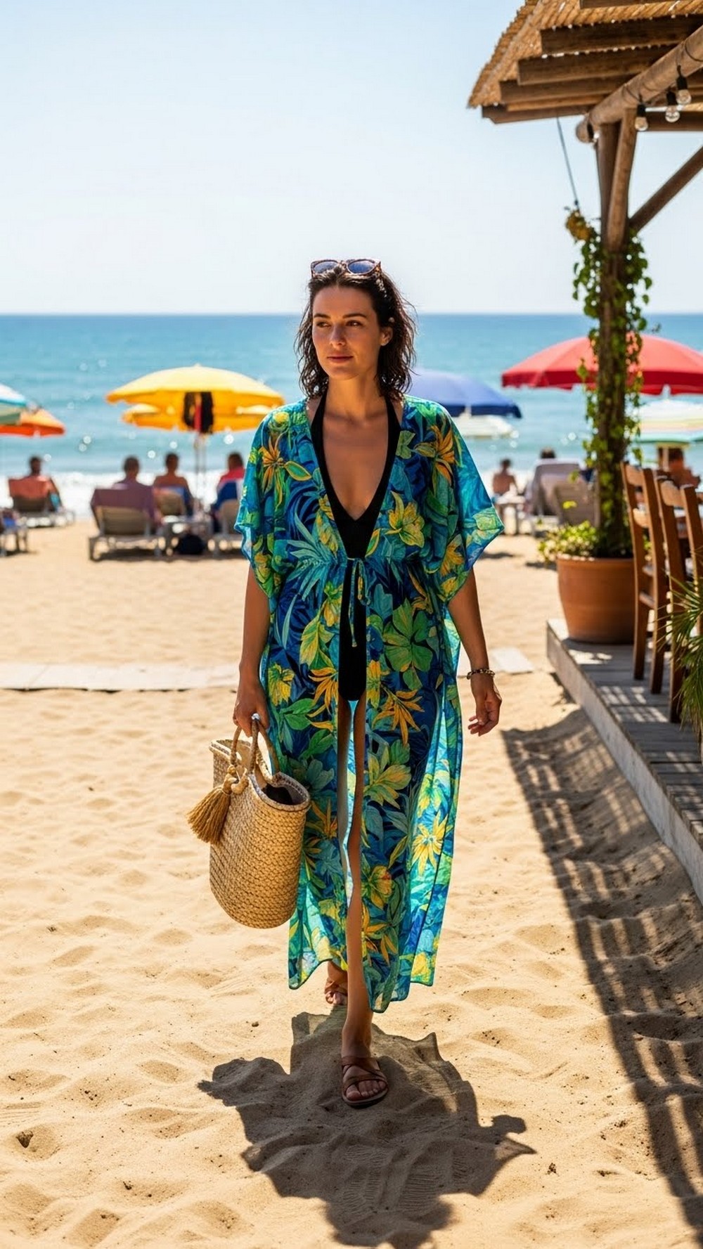 Beach Kaftan over Swimsuit