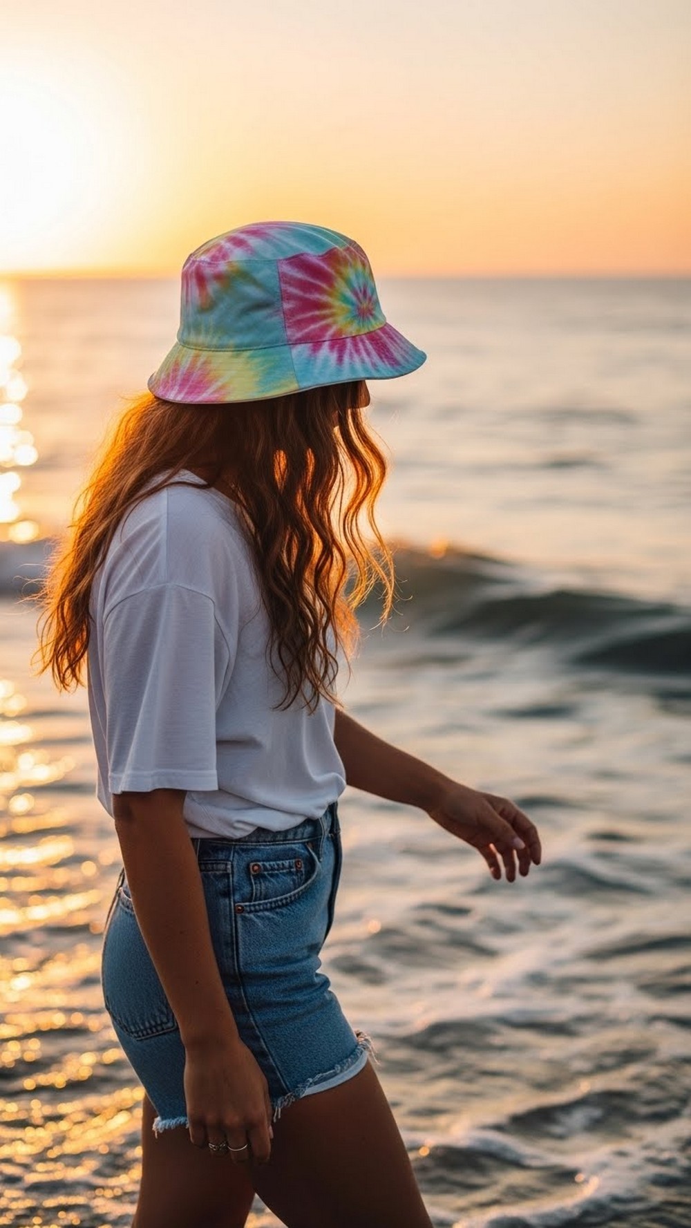 Beach Waves with Bucket Hat