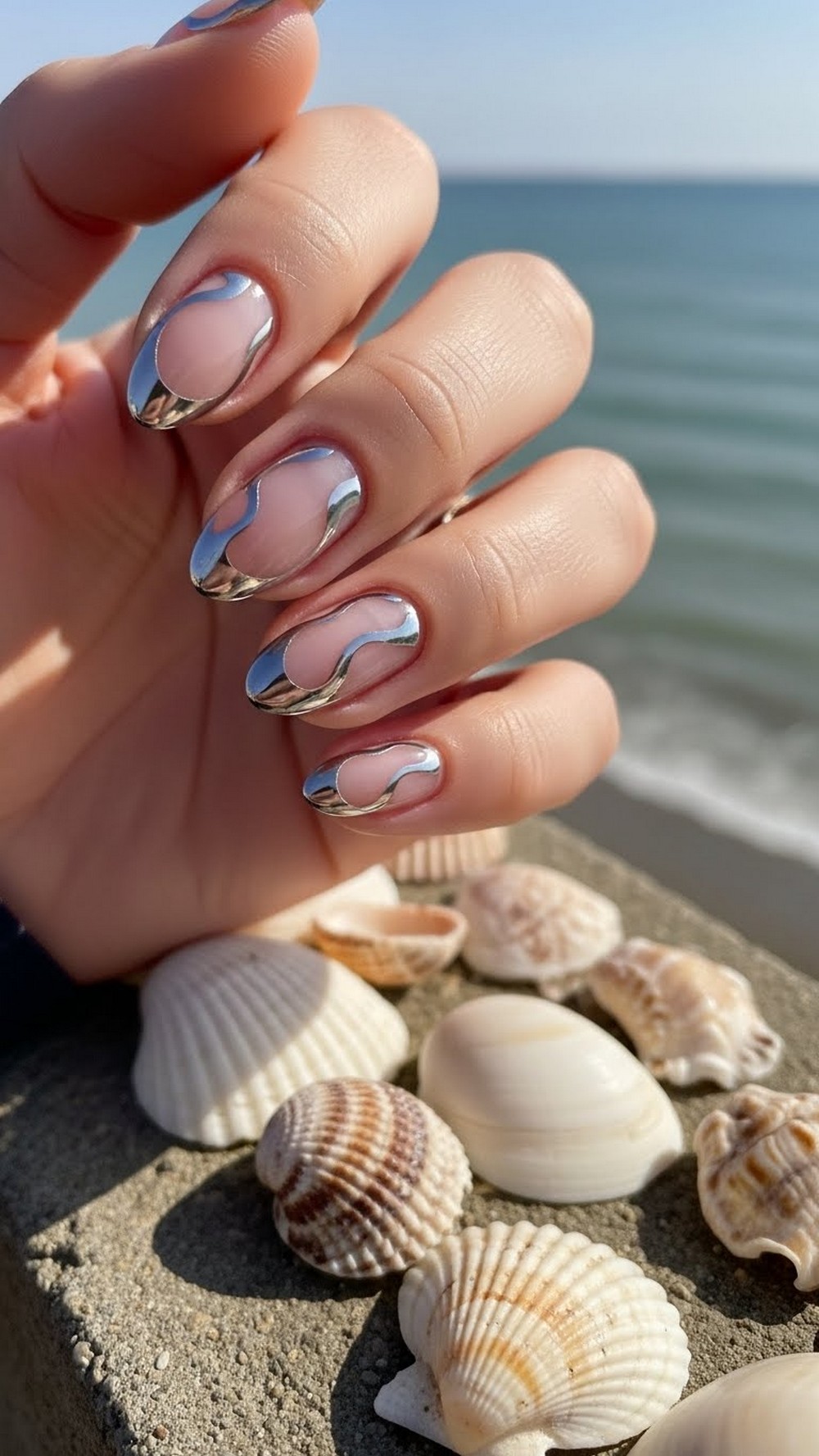 Chrome Wave French Tips