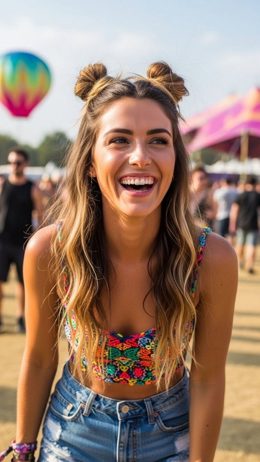Half Up Beachy Space Buns