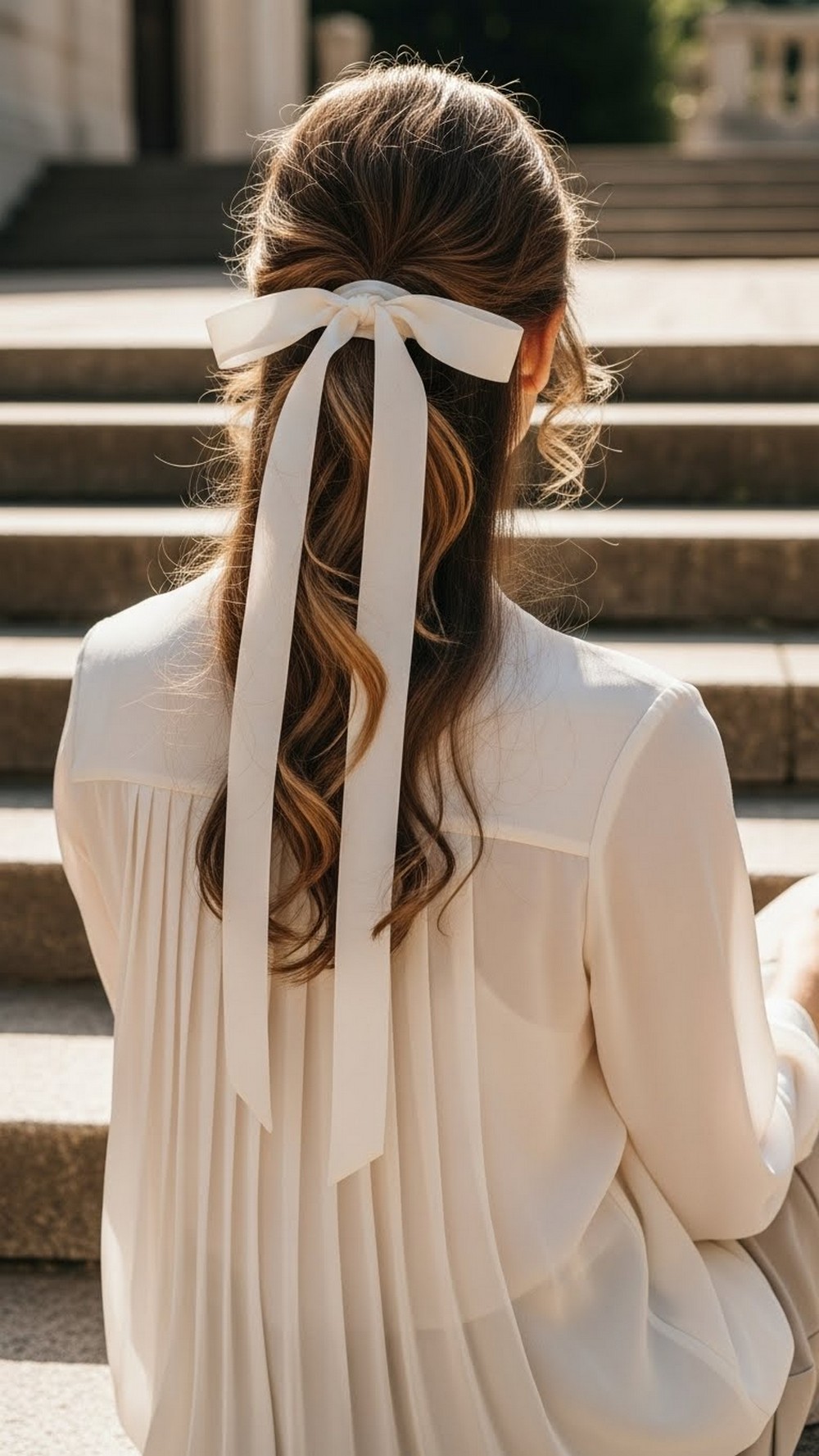 Half Up Ribbon Ponytail