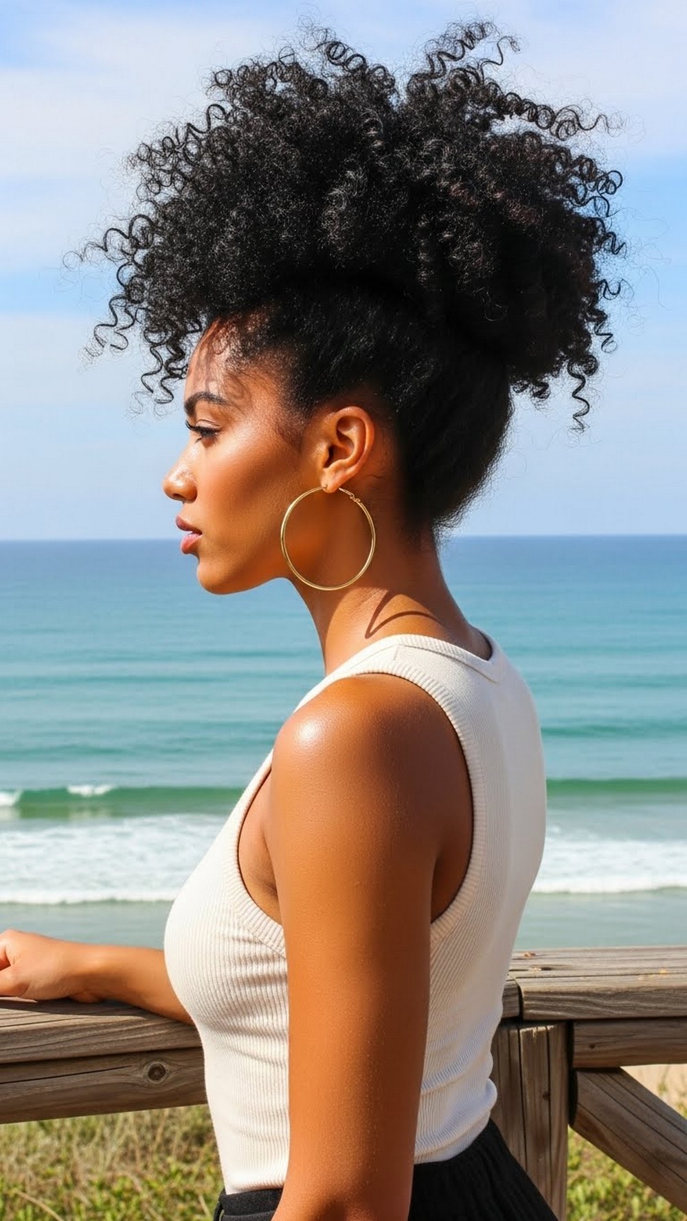 High Curly Pineapple Puff