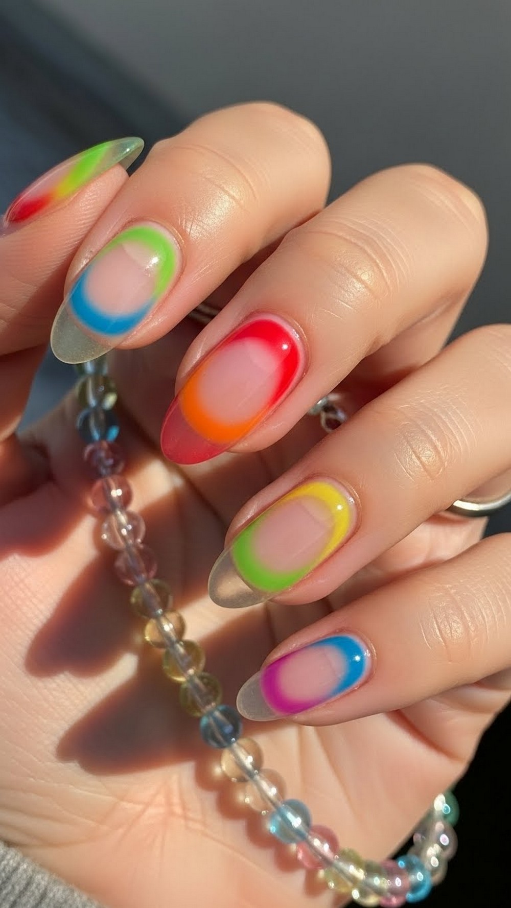 Jelly Aura Rainbow Nails