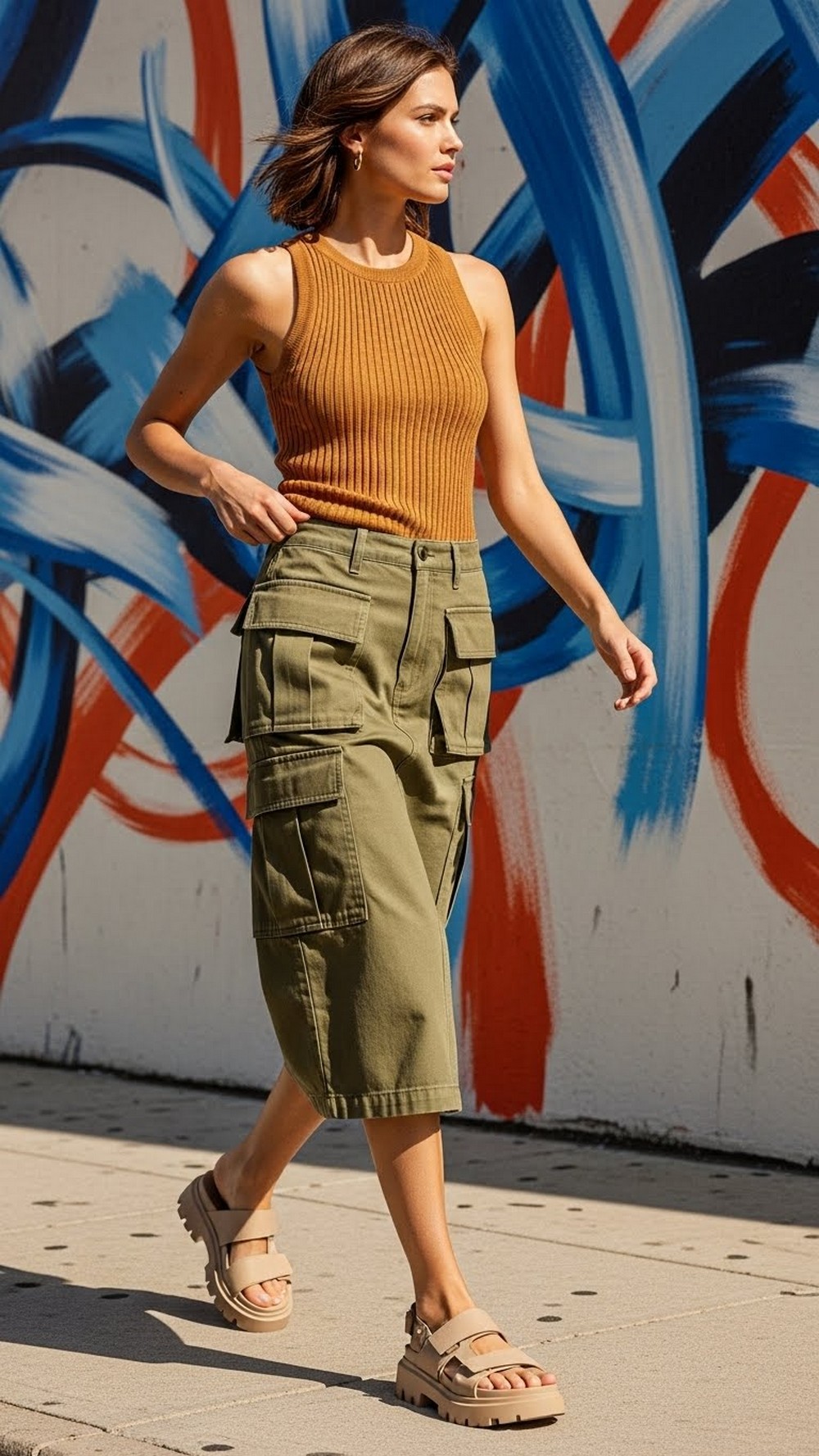 Knit Tank and Cargo Skirt