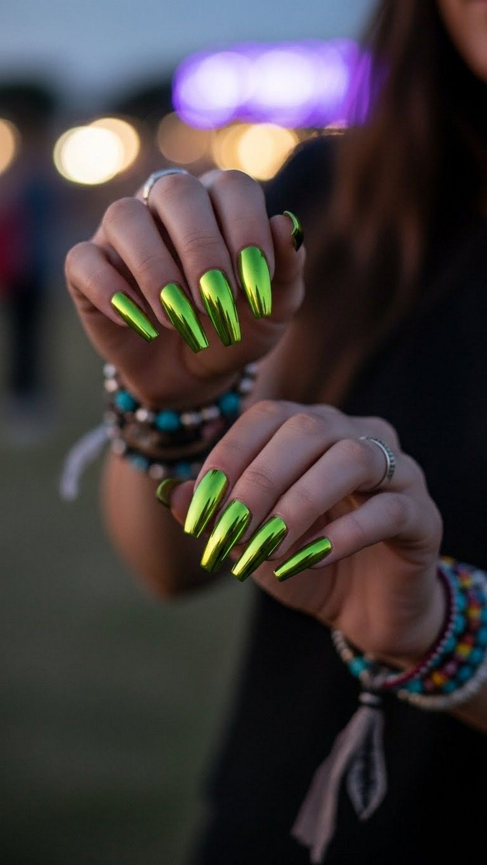 Lime Chrome Coffin Set