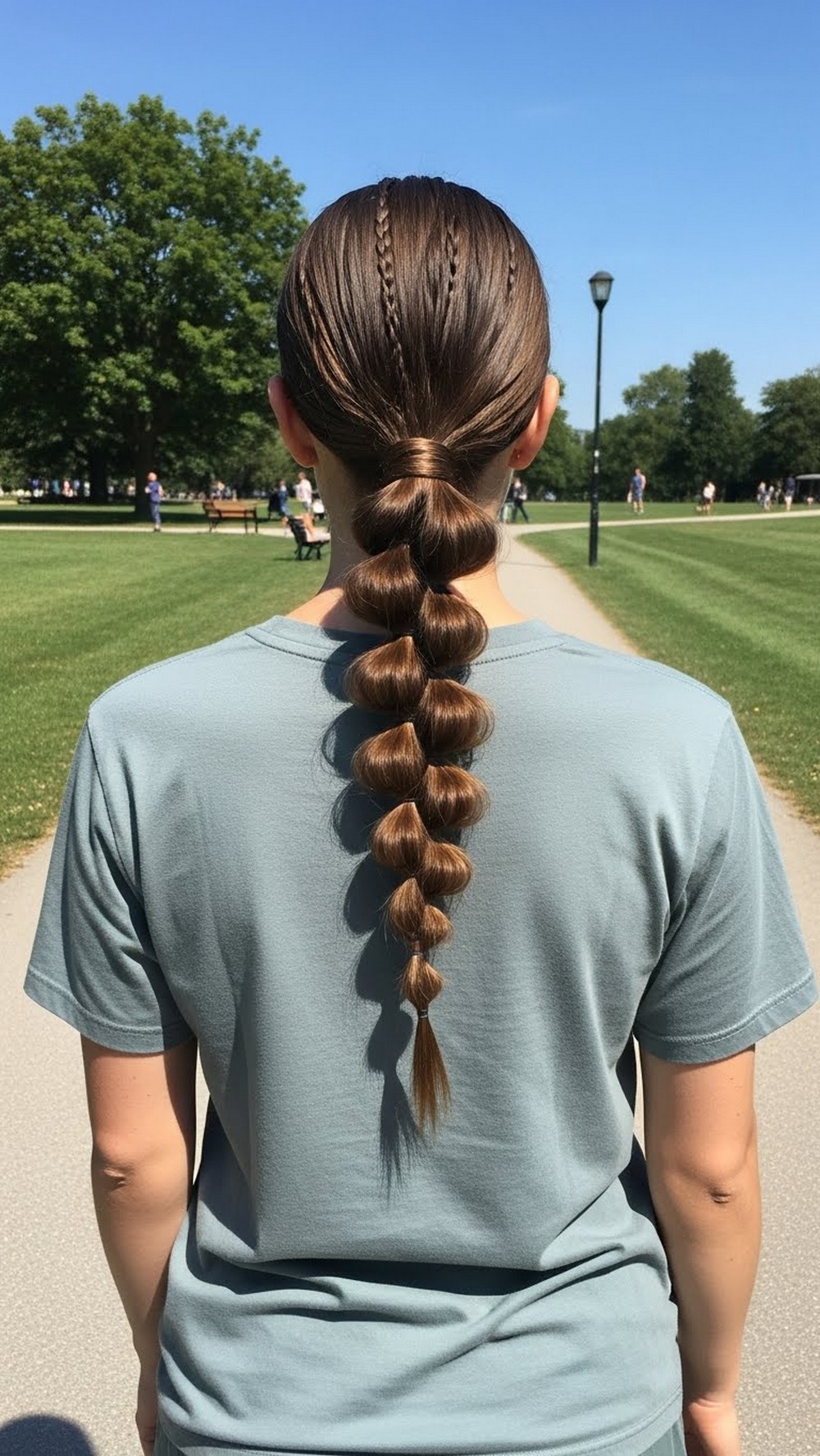 Low Bubble Braid Ponytail