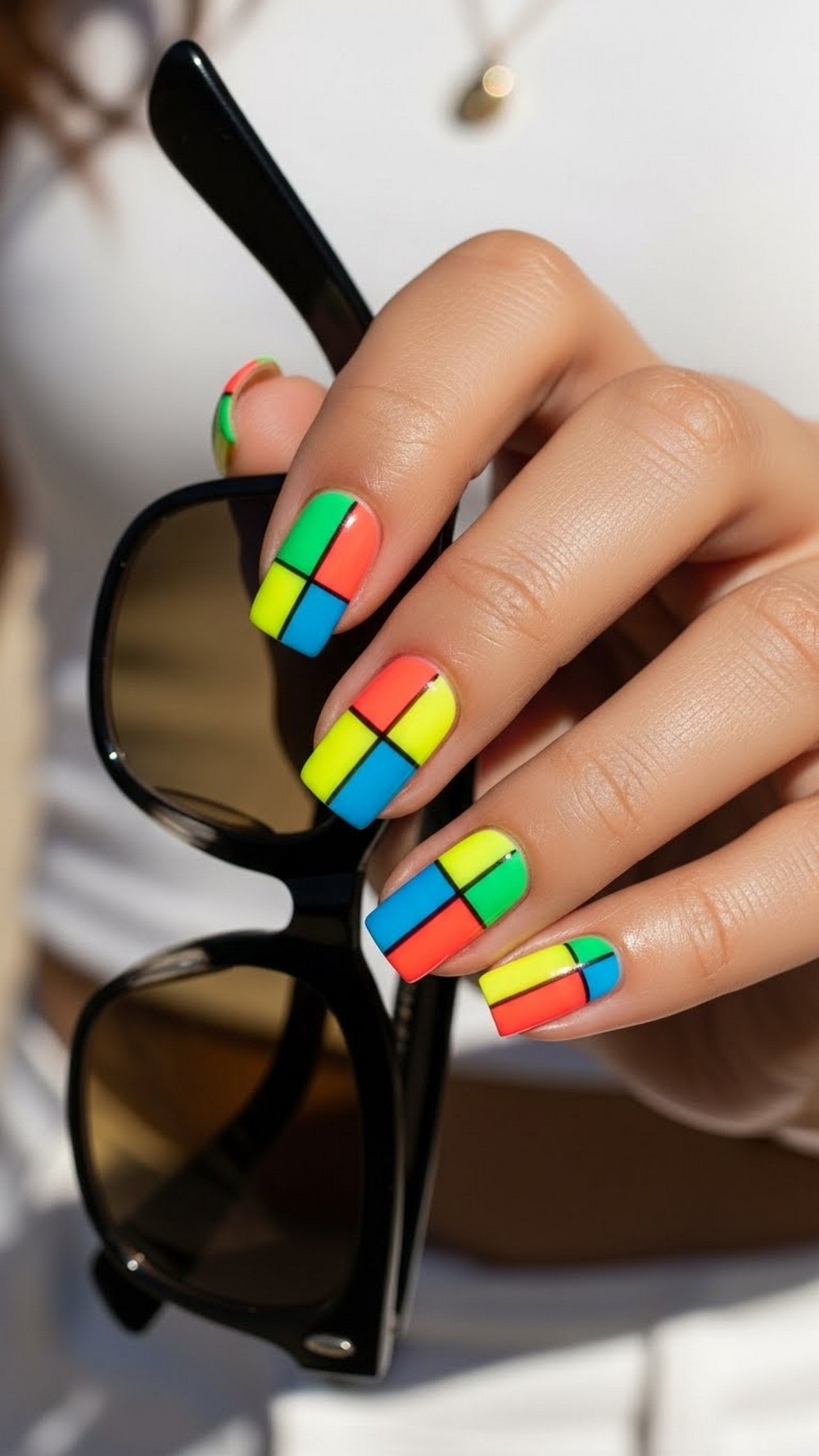 Neon Color Block Squares