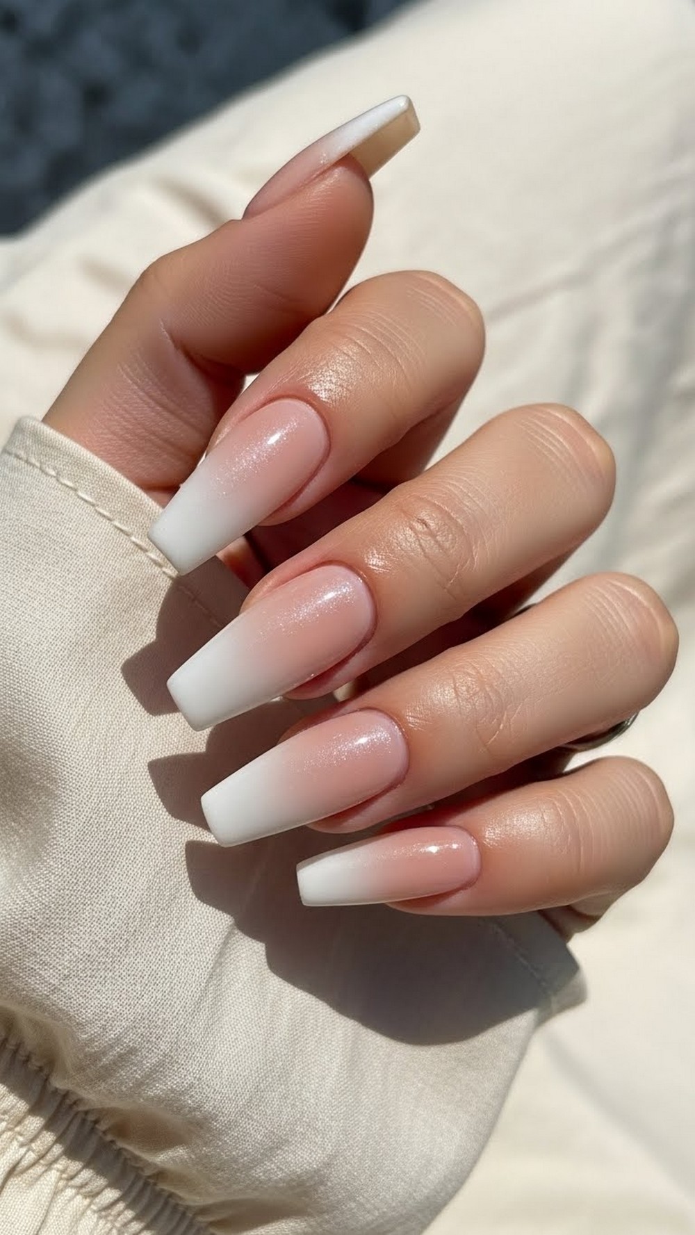 Nude to White Glazed Ombré