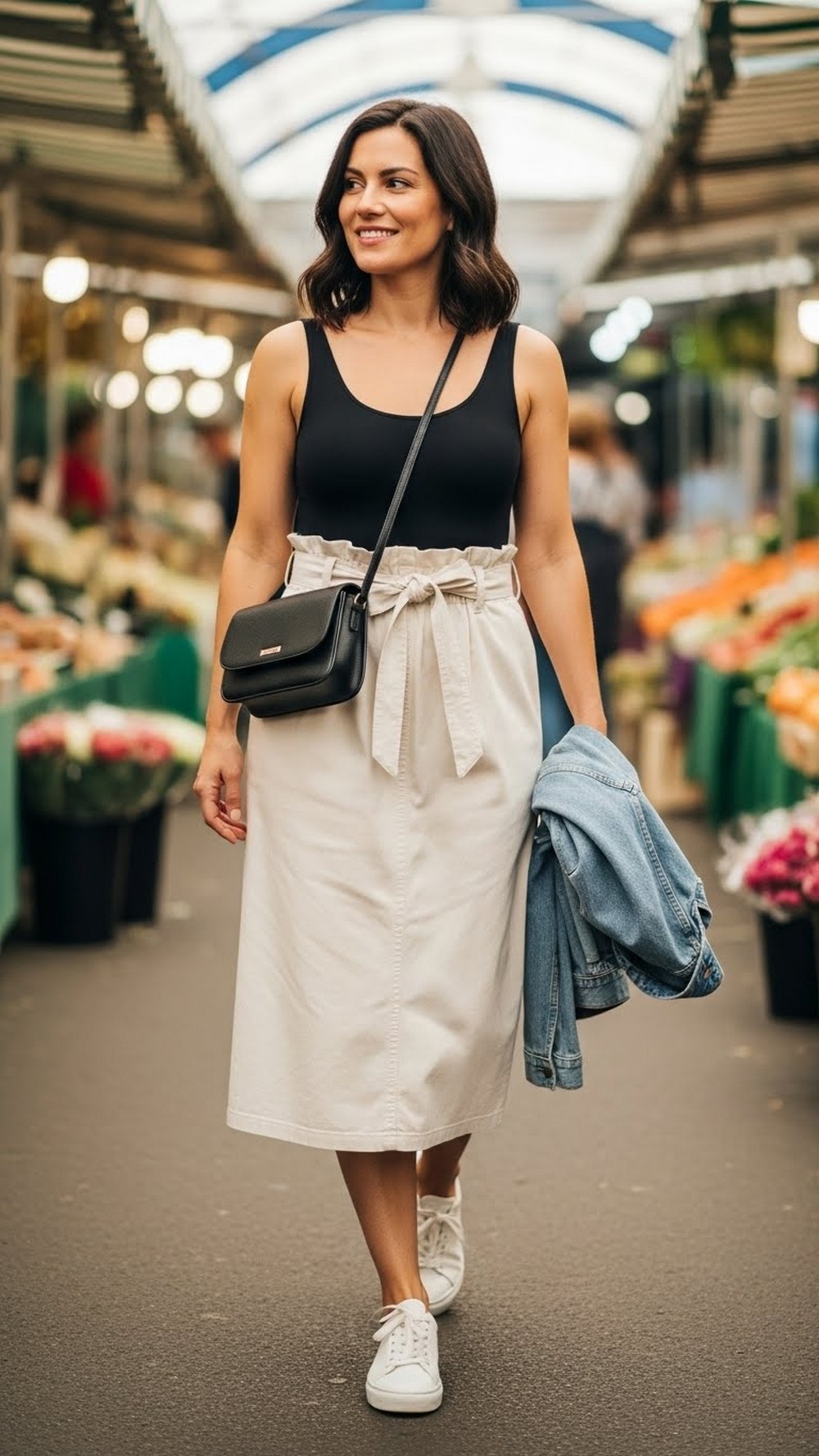 Paperbag Waist Skirt and Simple Bodysuit
