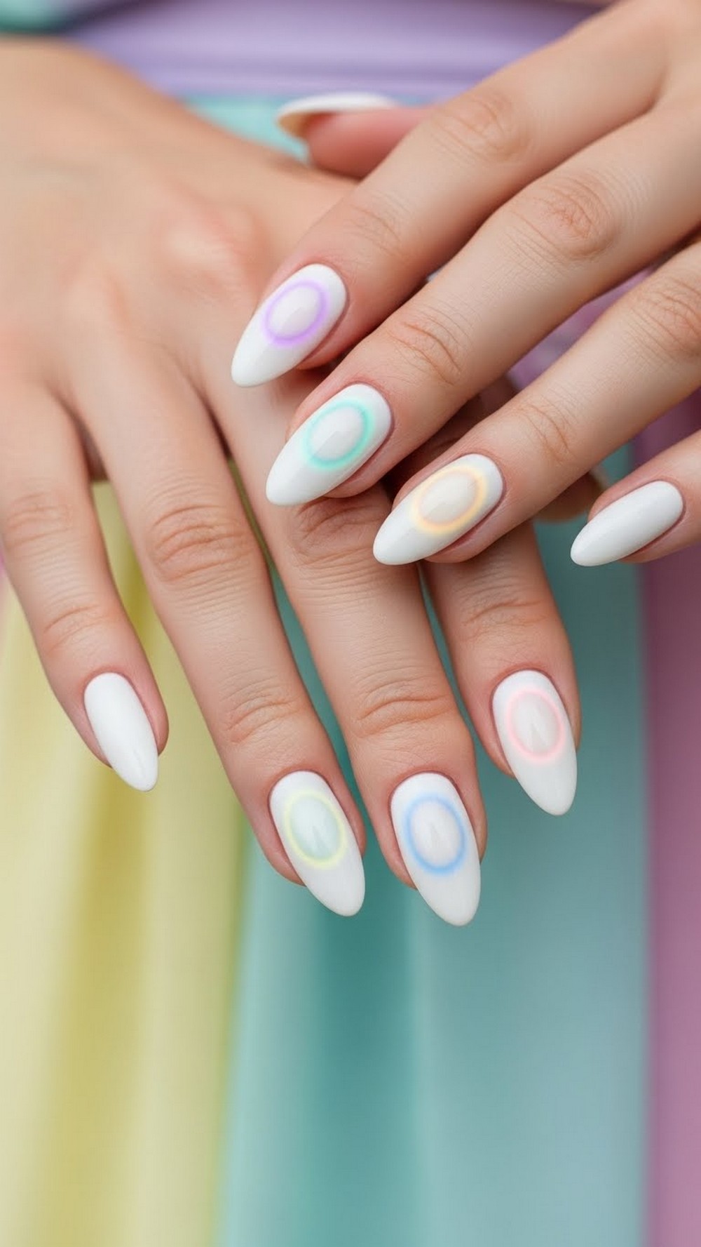 Pastel Rainbow Aura Nails