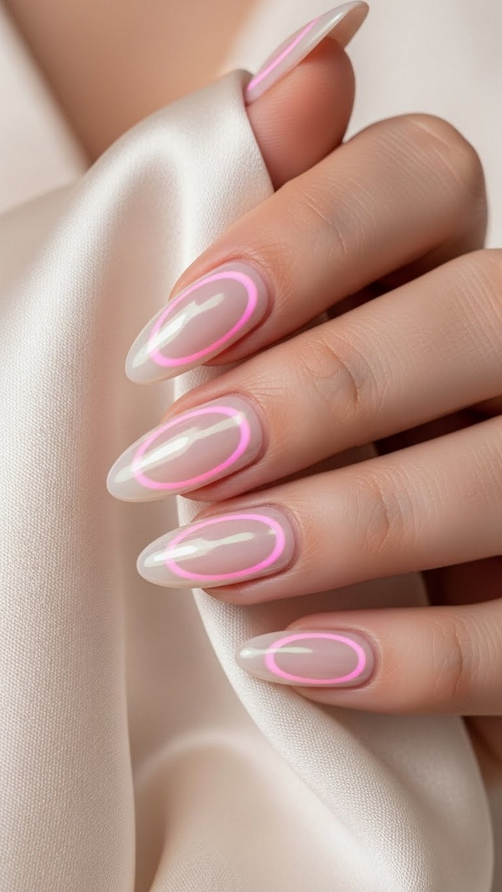 Pearl Aura Chrome Nails
