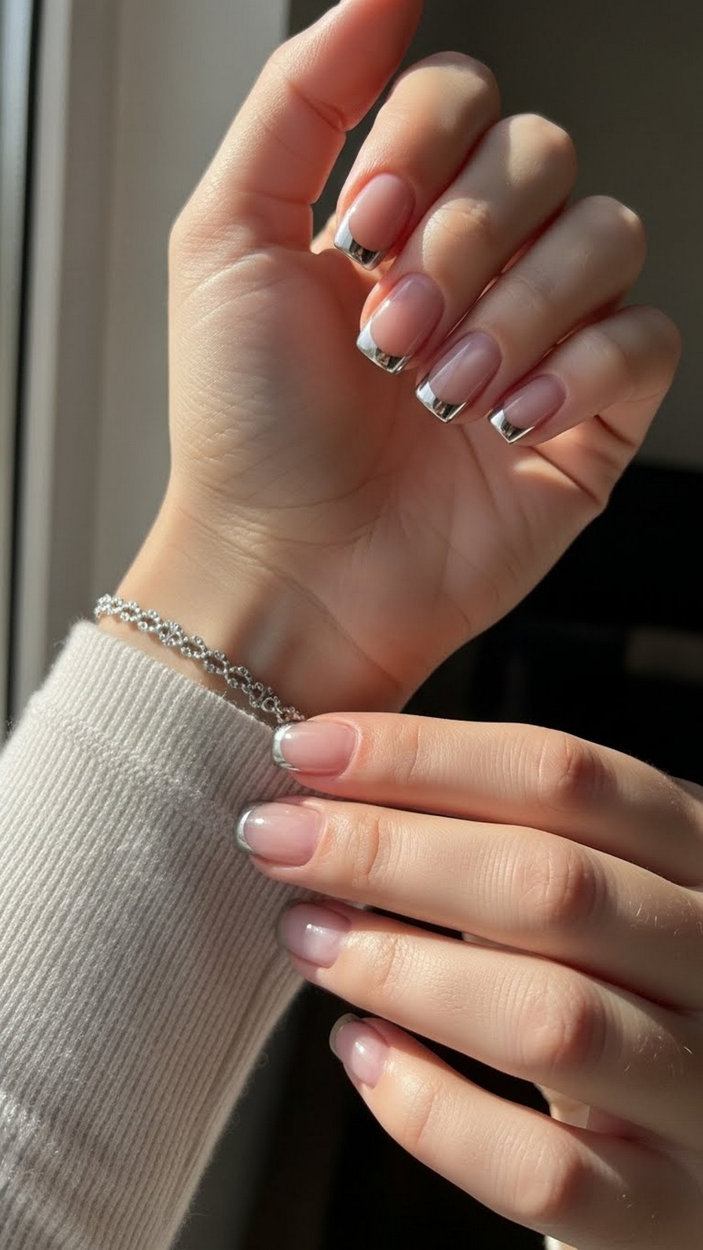 Silver Chrome Outline French