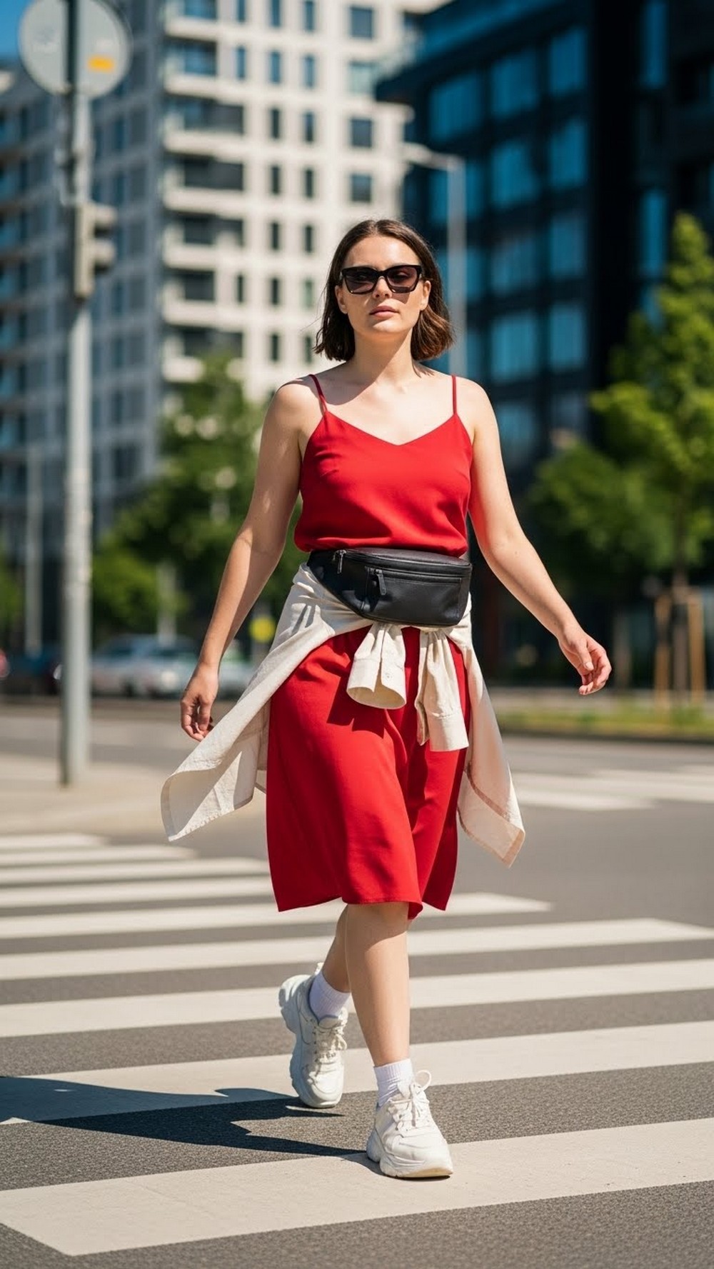 Street Style Sundress & Chunky Sneakers