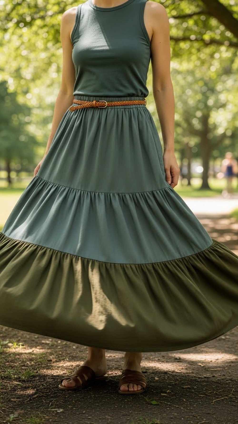 Tiered Skirt and Simple Tank