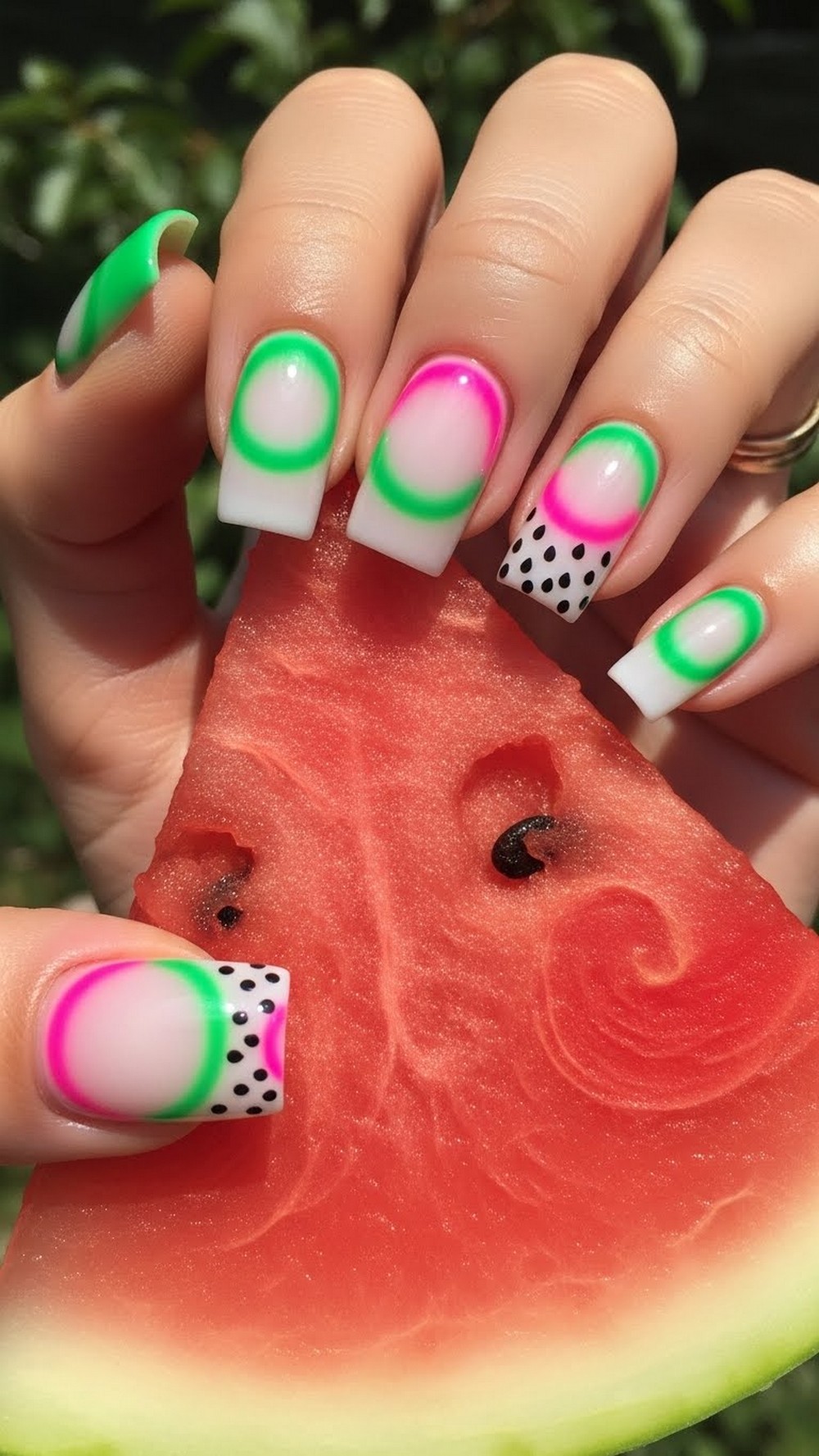 Watermelon Aura Split Manicure