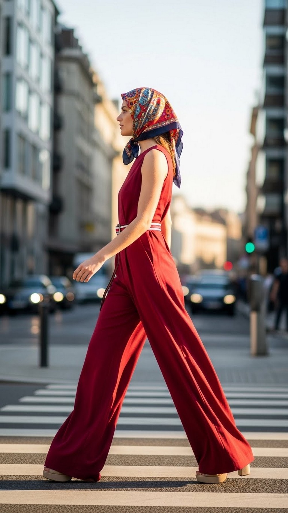 Wide Leg Jumpsuit with Headscarf