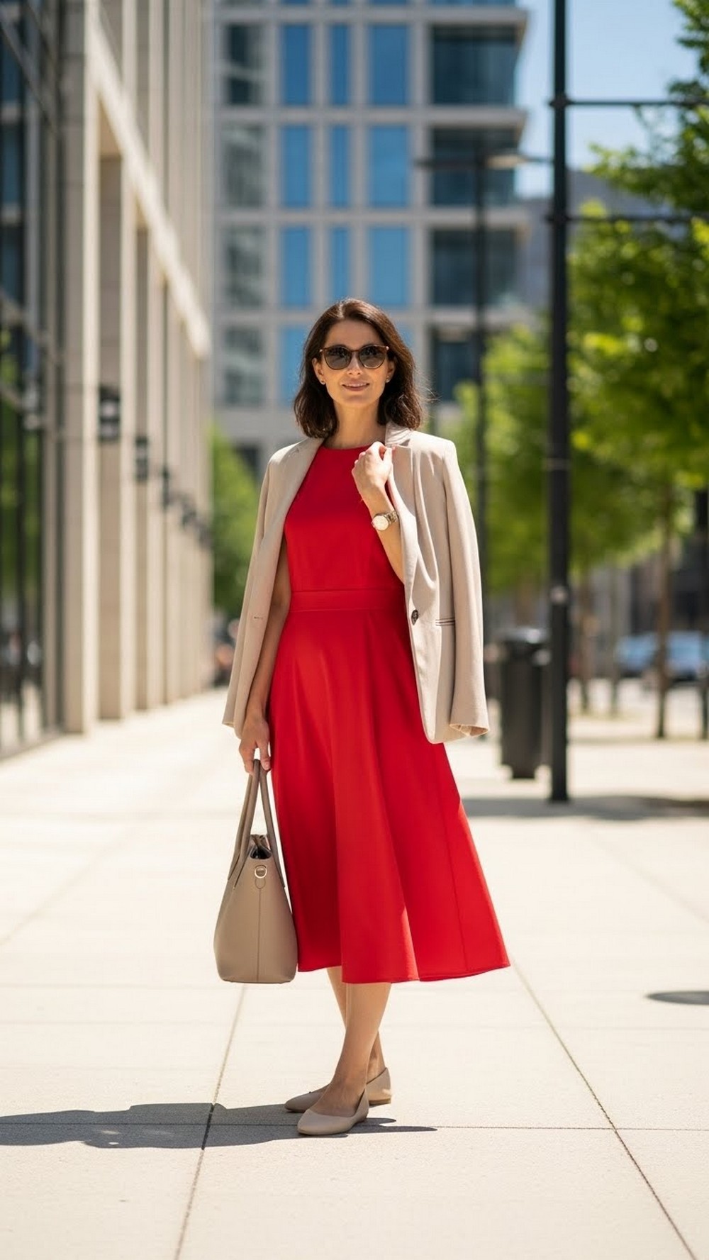 Work Friendly Sundress & Soft Blazer