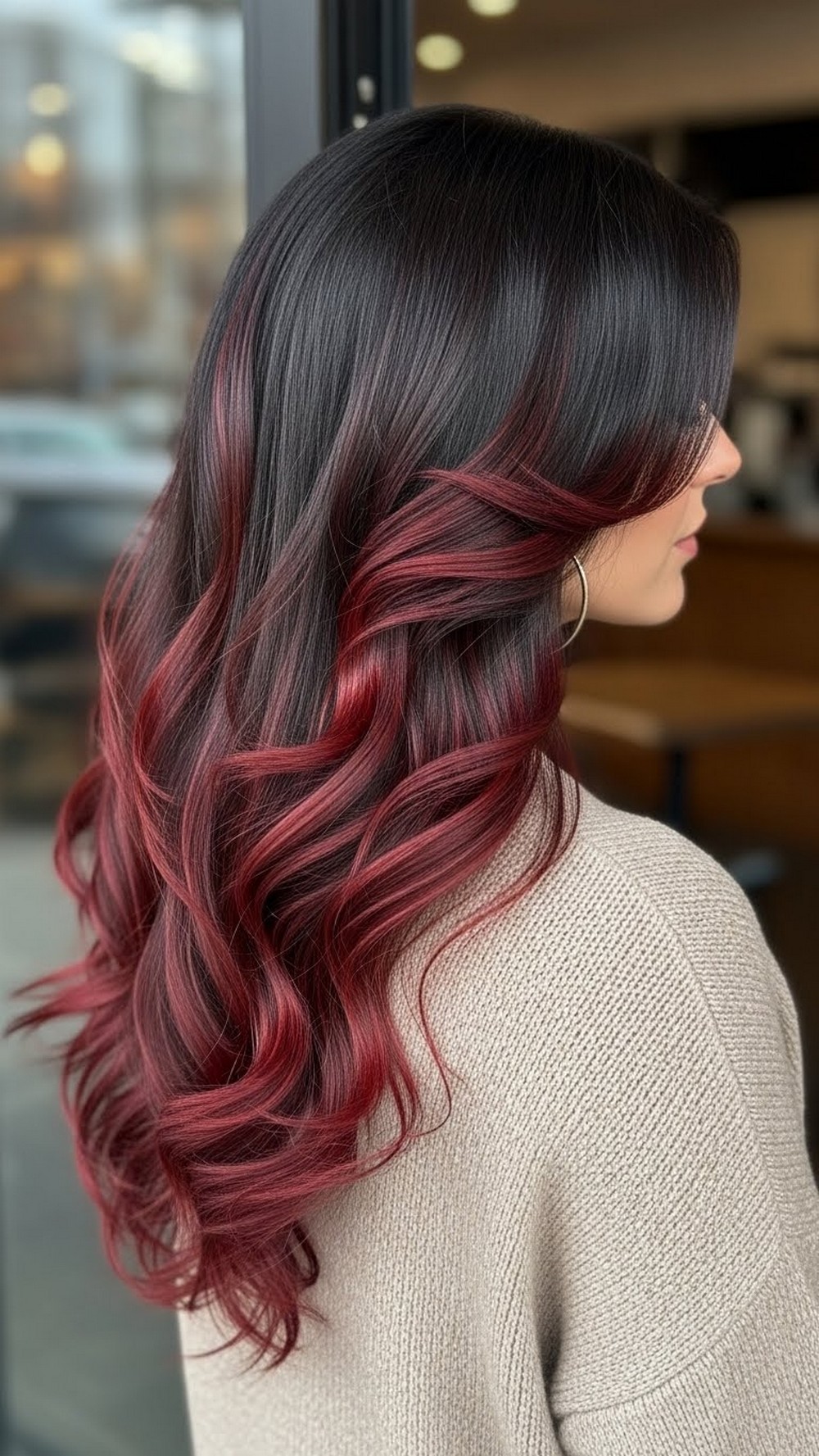 Cherry Cola Balayage Hair Color