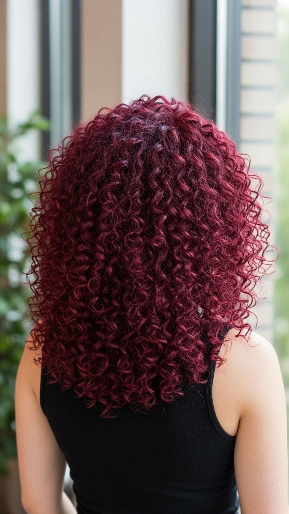 Cherry Red Curly Hair Color