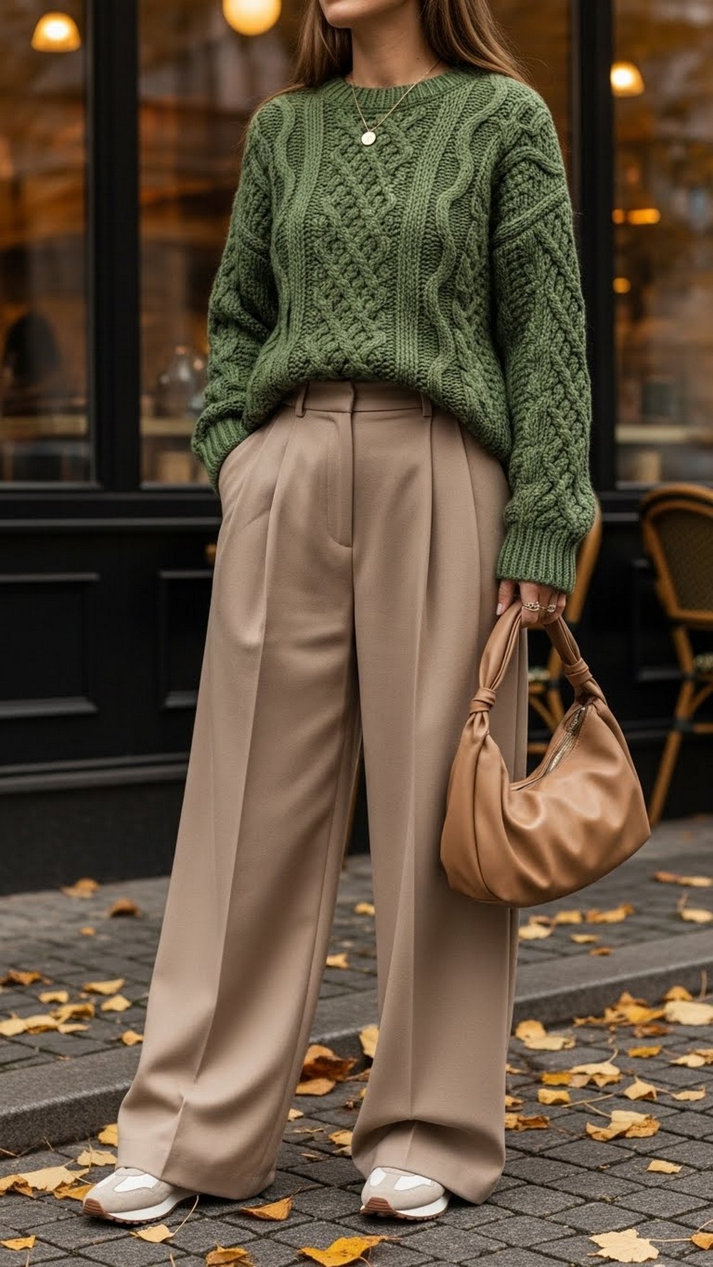 Chunky Statement Sweater and Puddle Pants