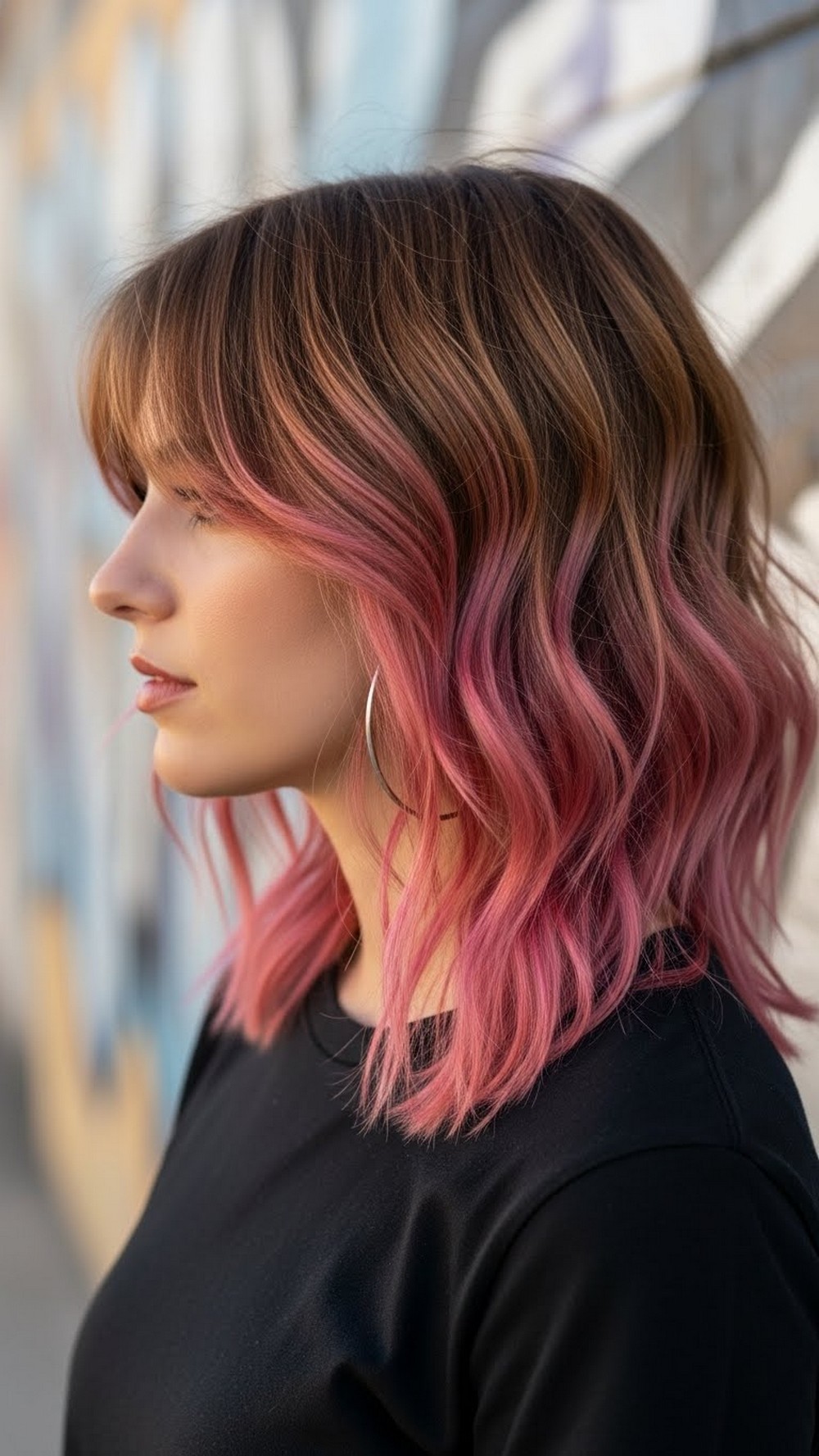 Colored Tips Modern Shag Haircut