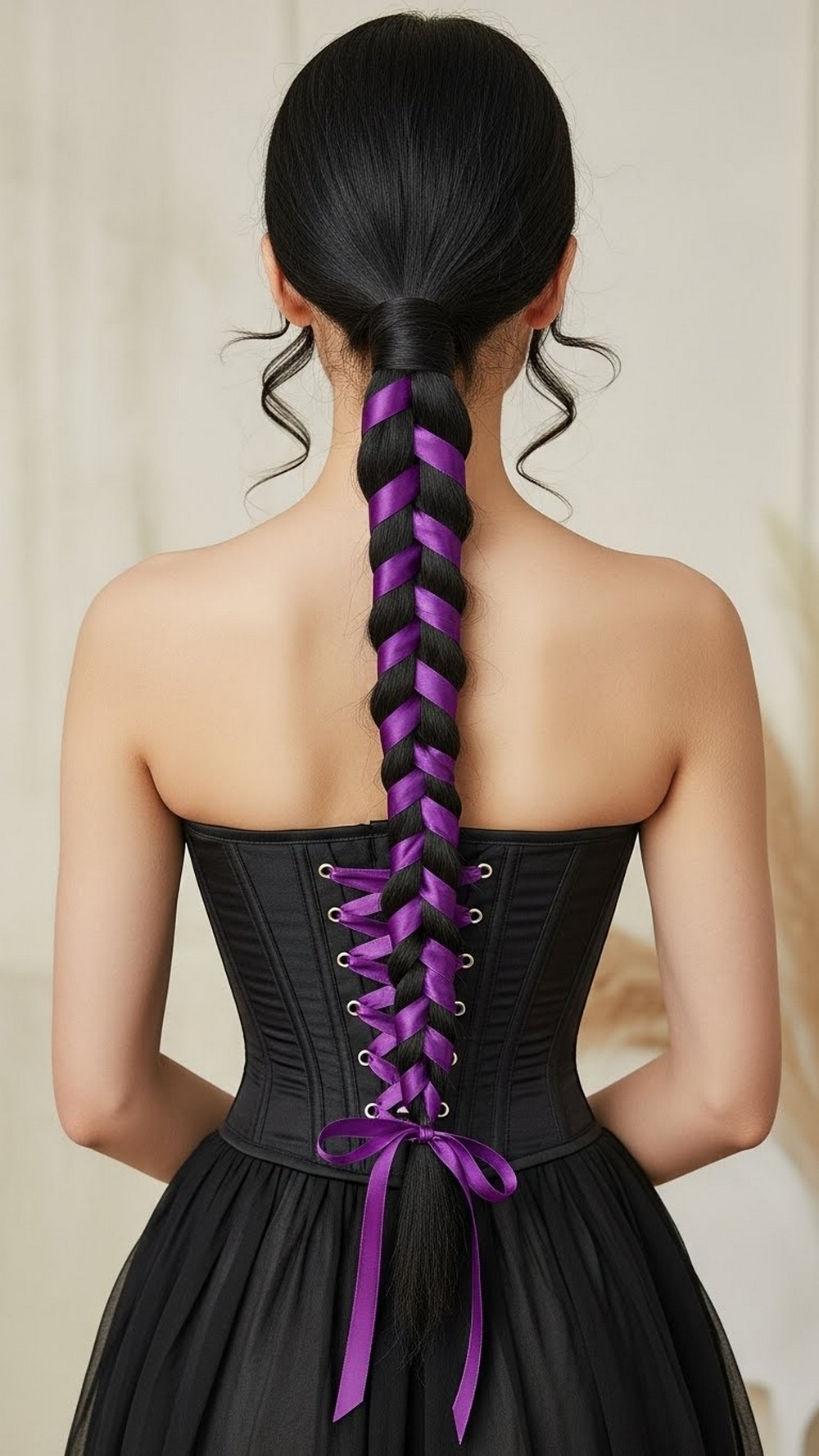 Corset Ribbon Braid Ponytail