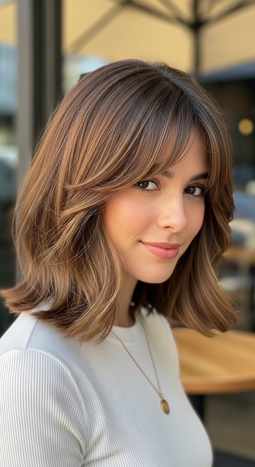 Italian Bob with Layers and Curtain Bangs