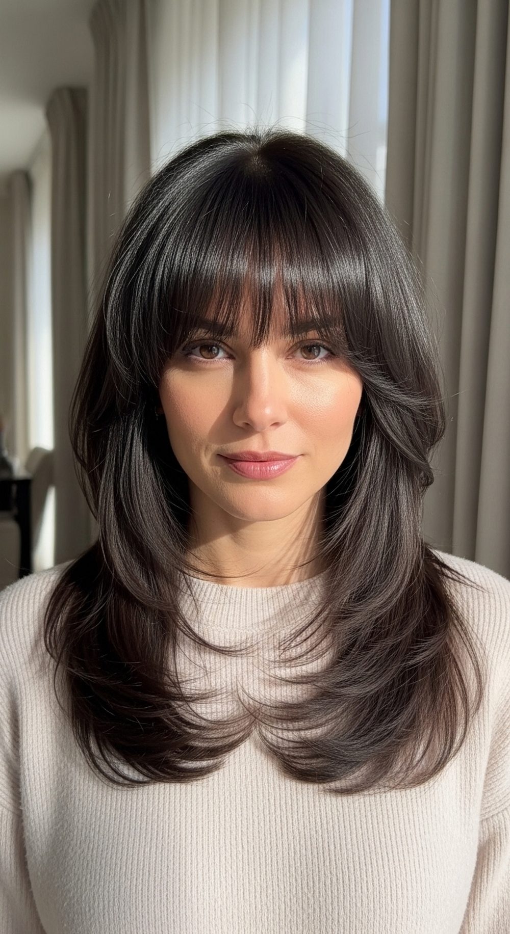 Soft Wolf Cut with Wispy Full Fringe