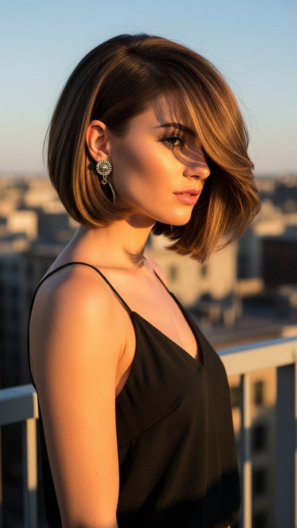 Voluminous Side Part Power Bob Haircut