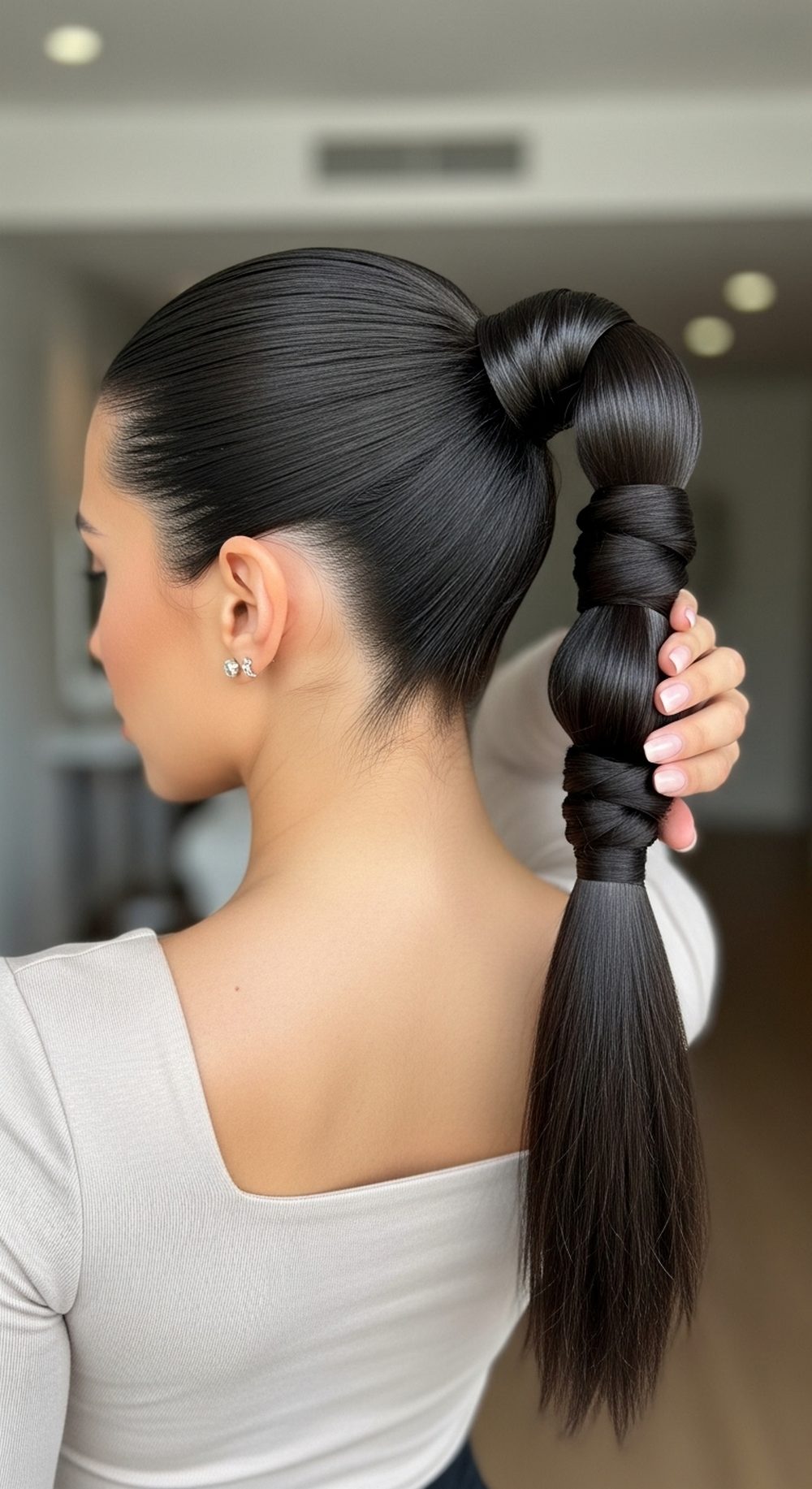 Wrapped Base Sleek High Ponytail